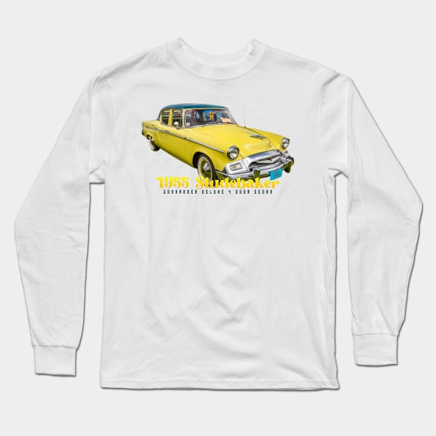1955 Studebaker Commander Deluxe 4 Door Sedan Long Sleeve T-Shirt by Gestalt Imagery